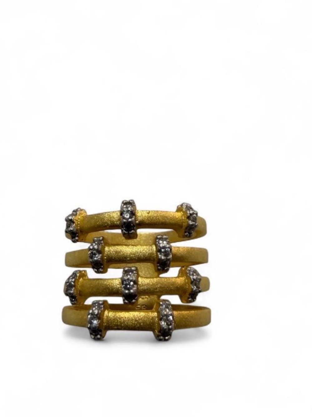Freida RothmanMatte Gold Multi-Row Crystal Accent Stackable Ring - Women Jewelry
